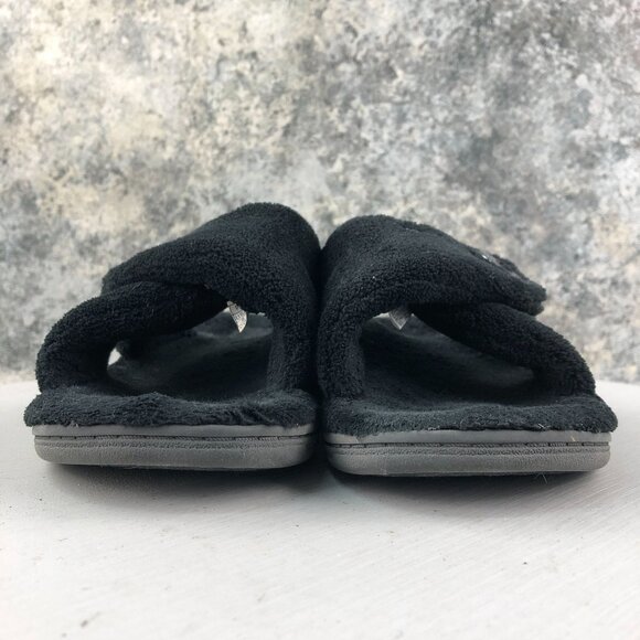 Vionic Women's Size 5 Pauline Black Open Toe Faux Fur Slip On Slippers Sandals - Picture 2 of 14